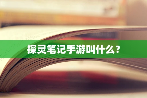 探灵笔记手游叫什么？