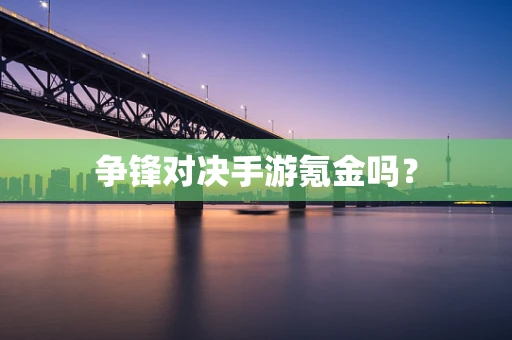 争锋对决手游氪金吗？