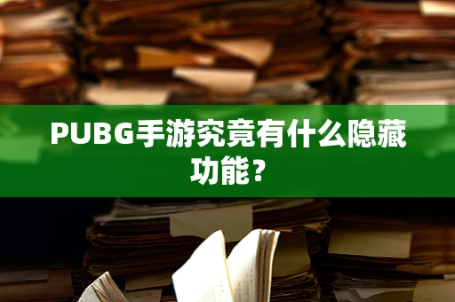 PUBG手游究竟有什么隐藏功能？