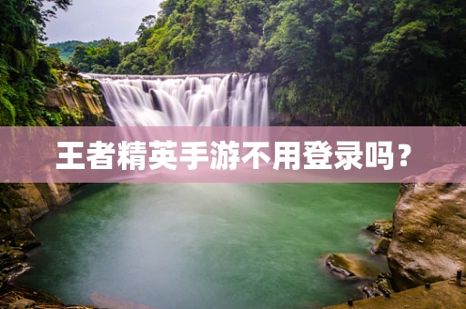 王者精英手游不用登录吗？