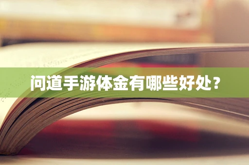 问道手游体金有哪些好处？