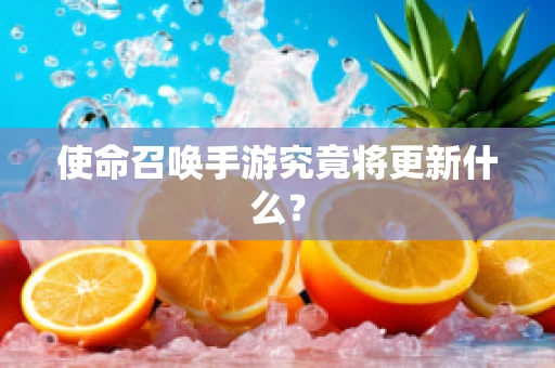 使命召唤手游究竟将更新什么？