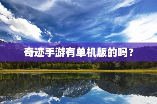 奇迹手游有单机版的吗？