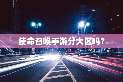 使命召唤手游分大区吗？