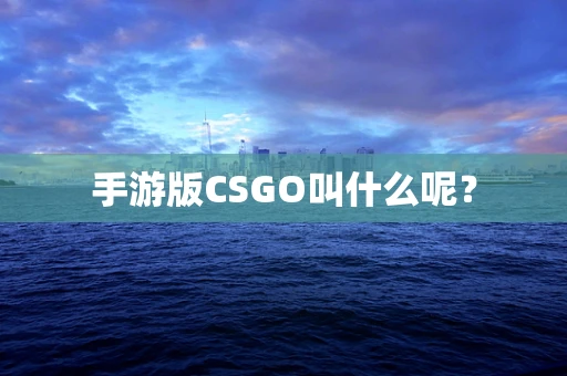 手游版CSGO叫什么呢？